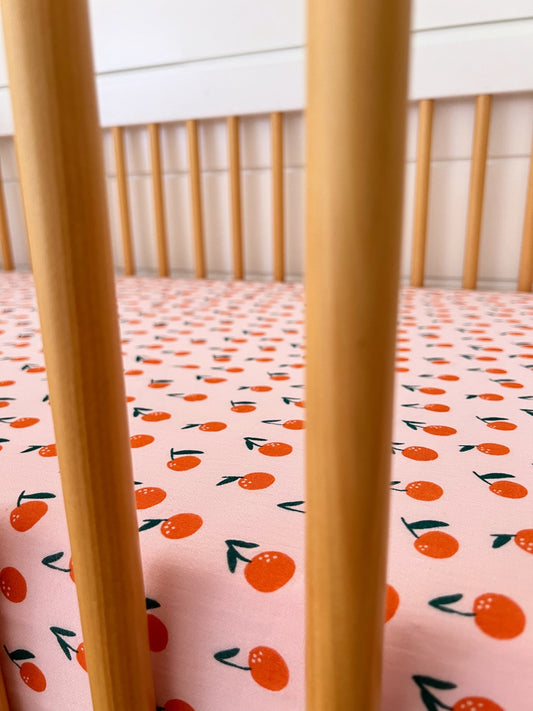 Blush Oranges / Organic Crib Sheet