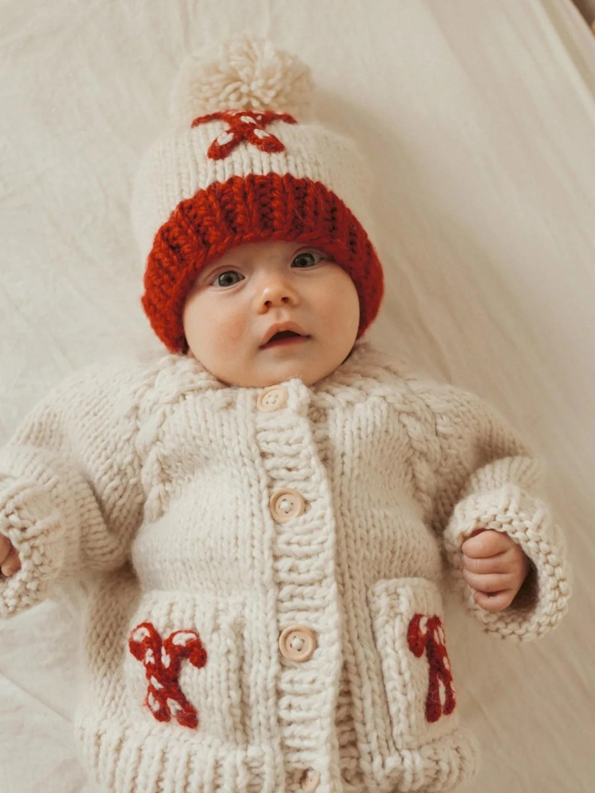 Candy Cane Cardigan Knit Sweater