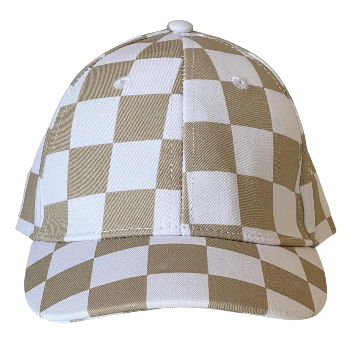 Kids Baseball Hat, Tan Checkerboard – SpearmintLOVE