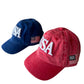 USA Kids Baseball Hat, Vintage Red
