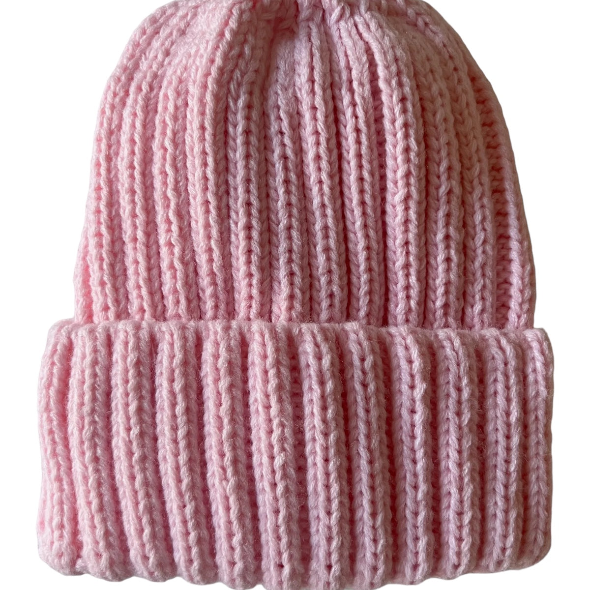 Chunky Knit Wool Beanie - Pink Gray Hand knitted cozy and warm beanie/hat, gradient gray/white  main image 4