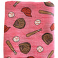 Muslin Swaddle, Baseball Pink