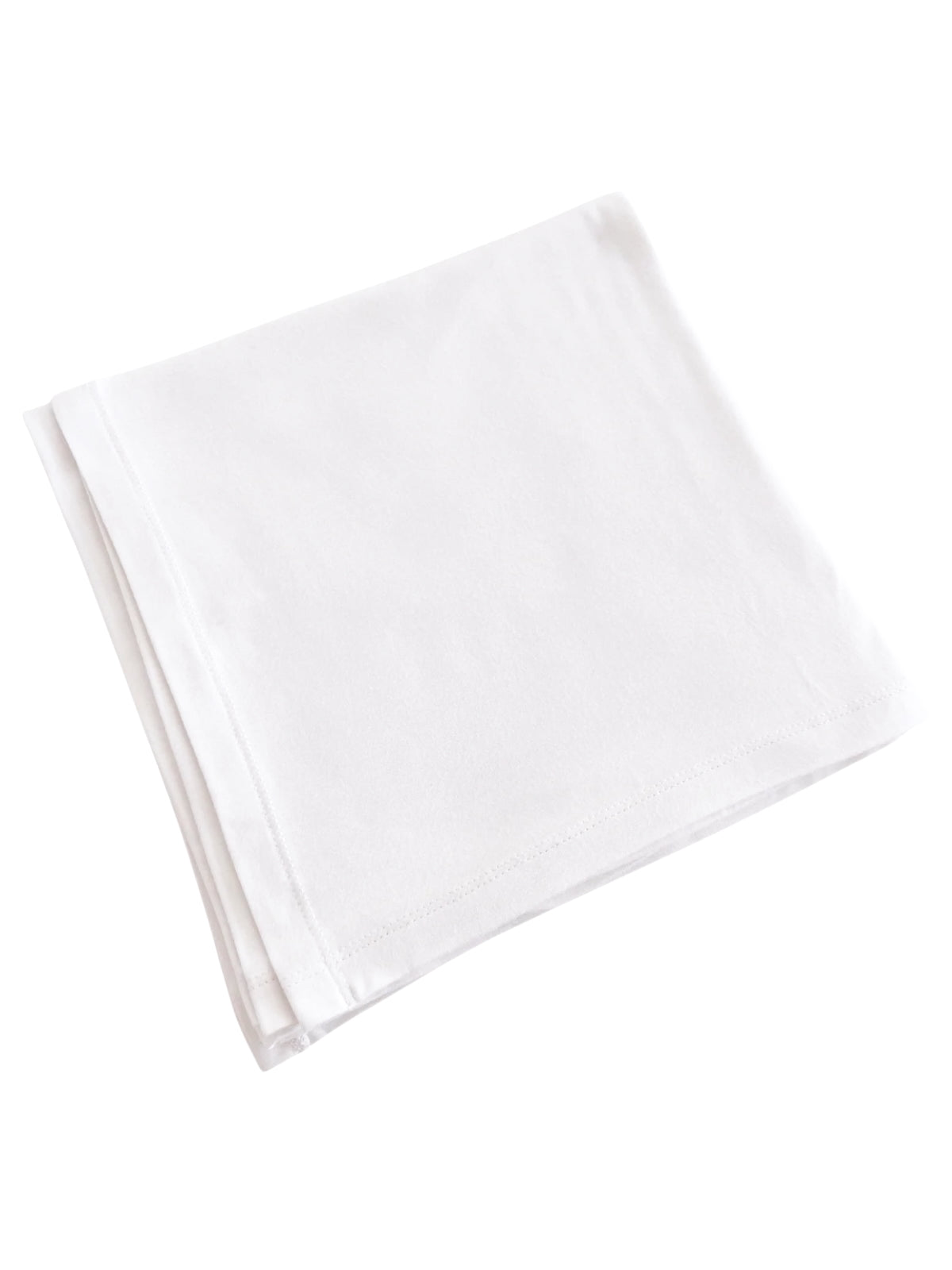 White cotton handkerchief folded neatly on a flat surface.