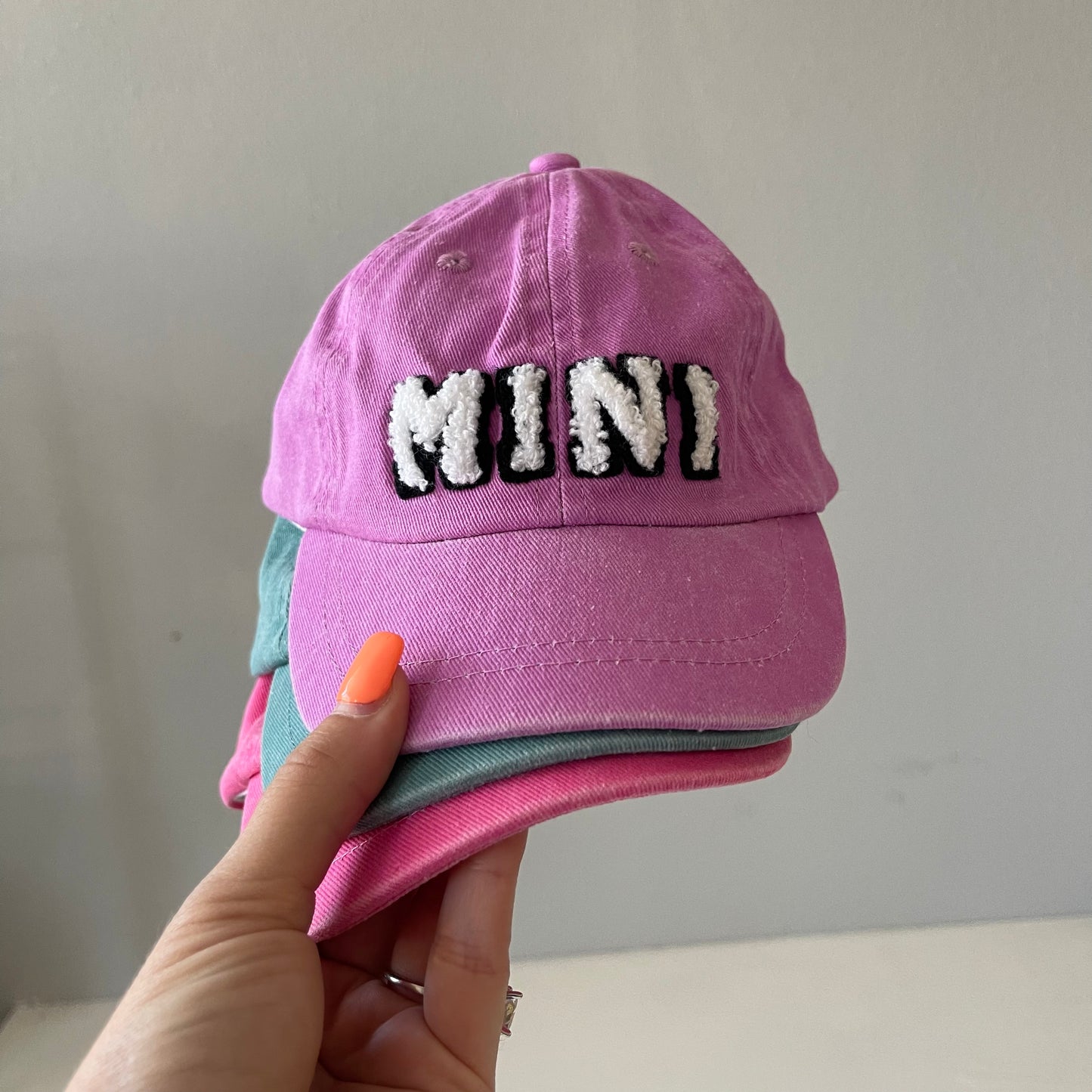 MINI Kids Baseball Hat, Vintage Wash Caribbean Green