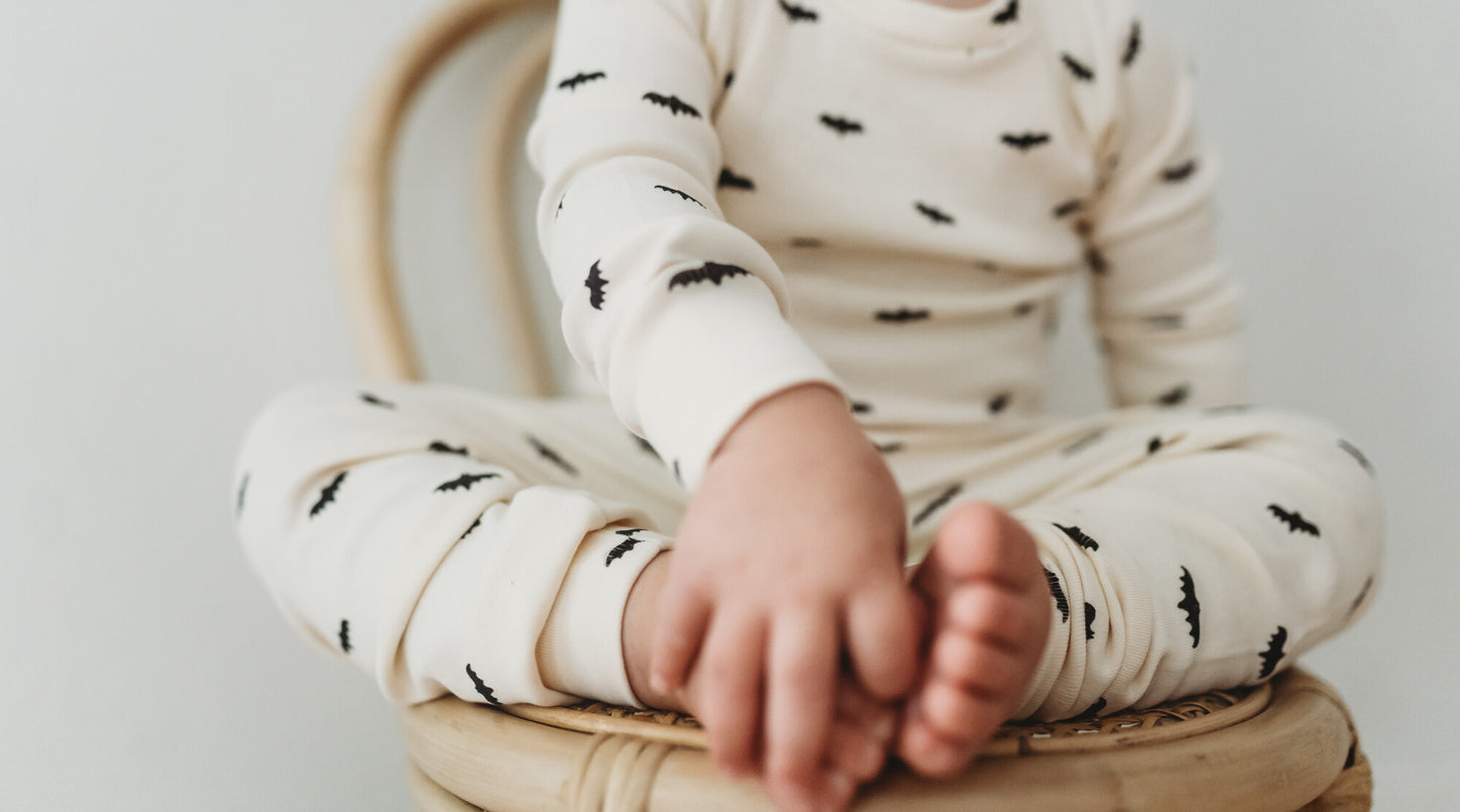 Organic Long Sleeve Pajama Set, Bats