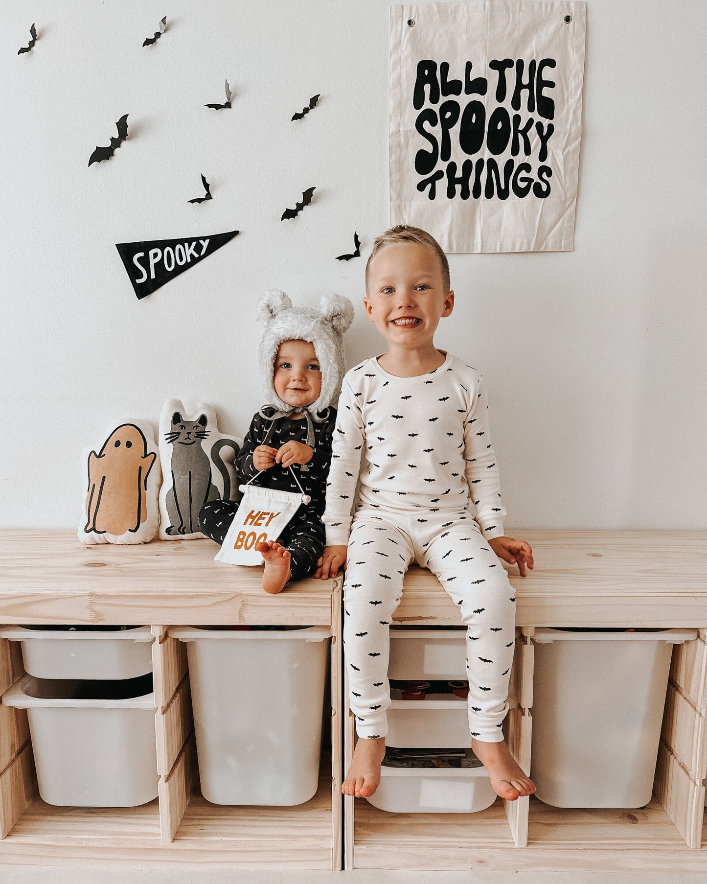 Organic Long Sleeve Pajama Set, Bats