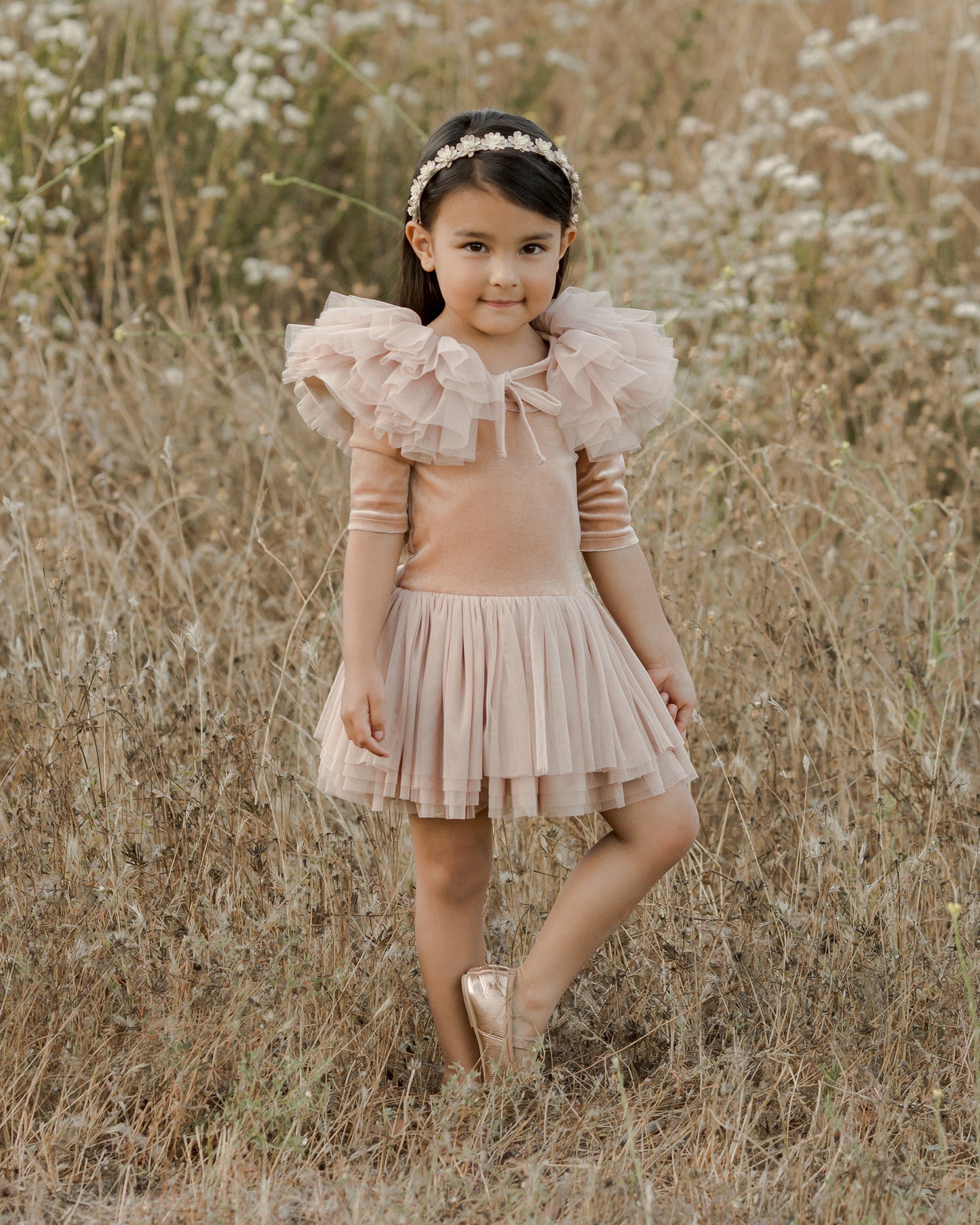 Ruffle Tulle Collar, Blush