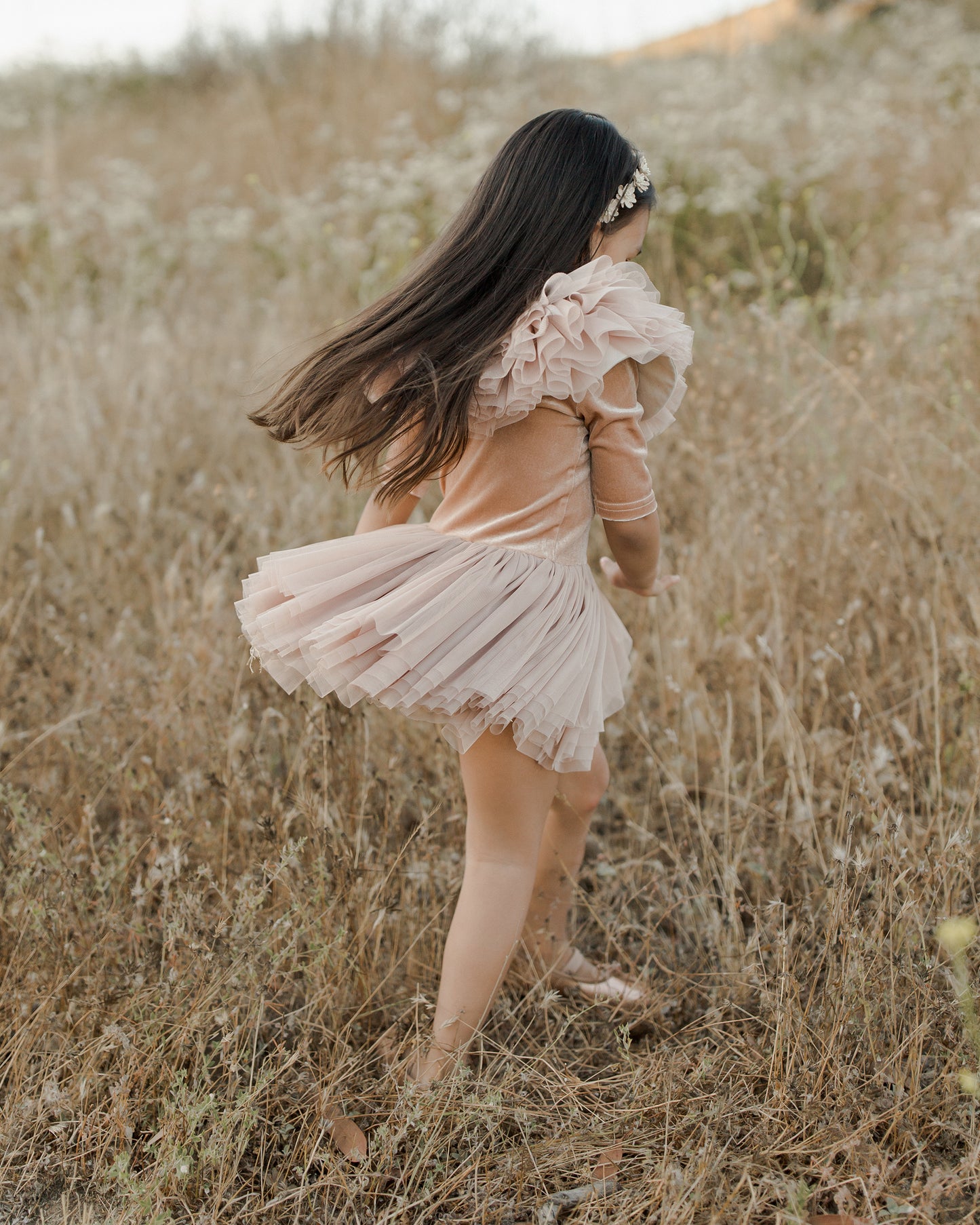 Ruffle Tulle Collar, Blush