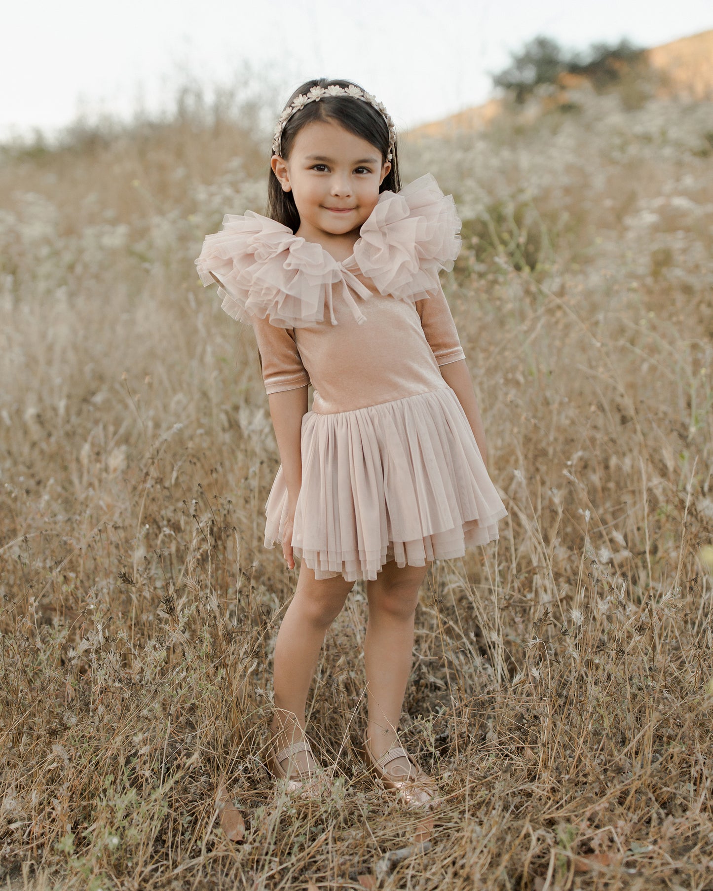 Ruffle Tulle Collar, Blush