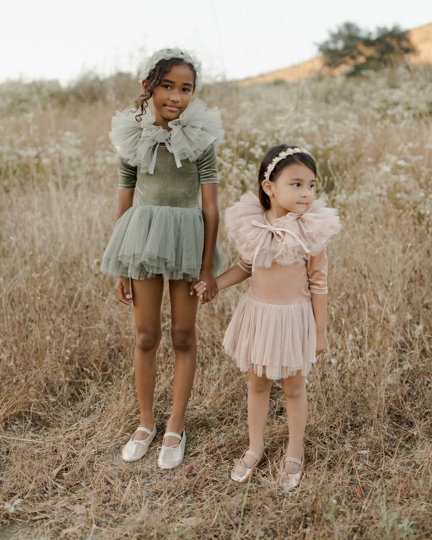 Ruffle Tulle Collar, Pine