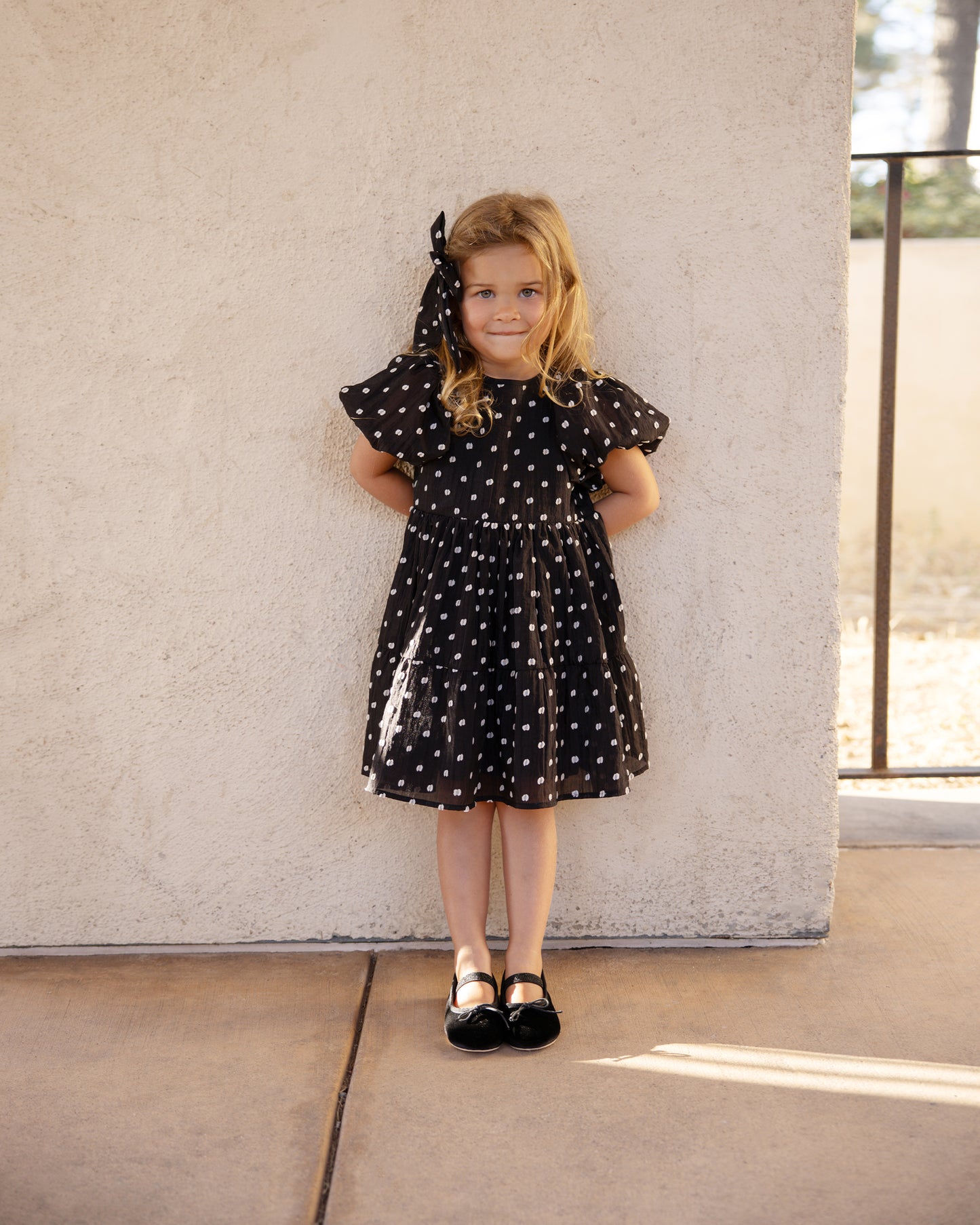 Chloe Dress, Black & Ivory Dot