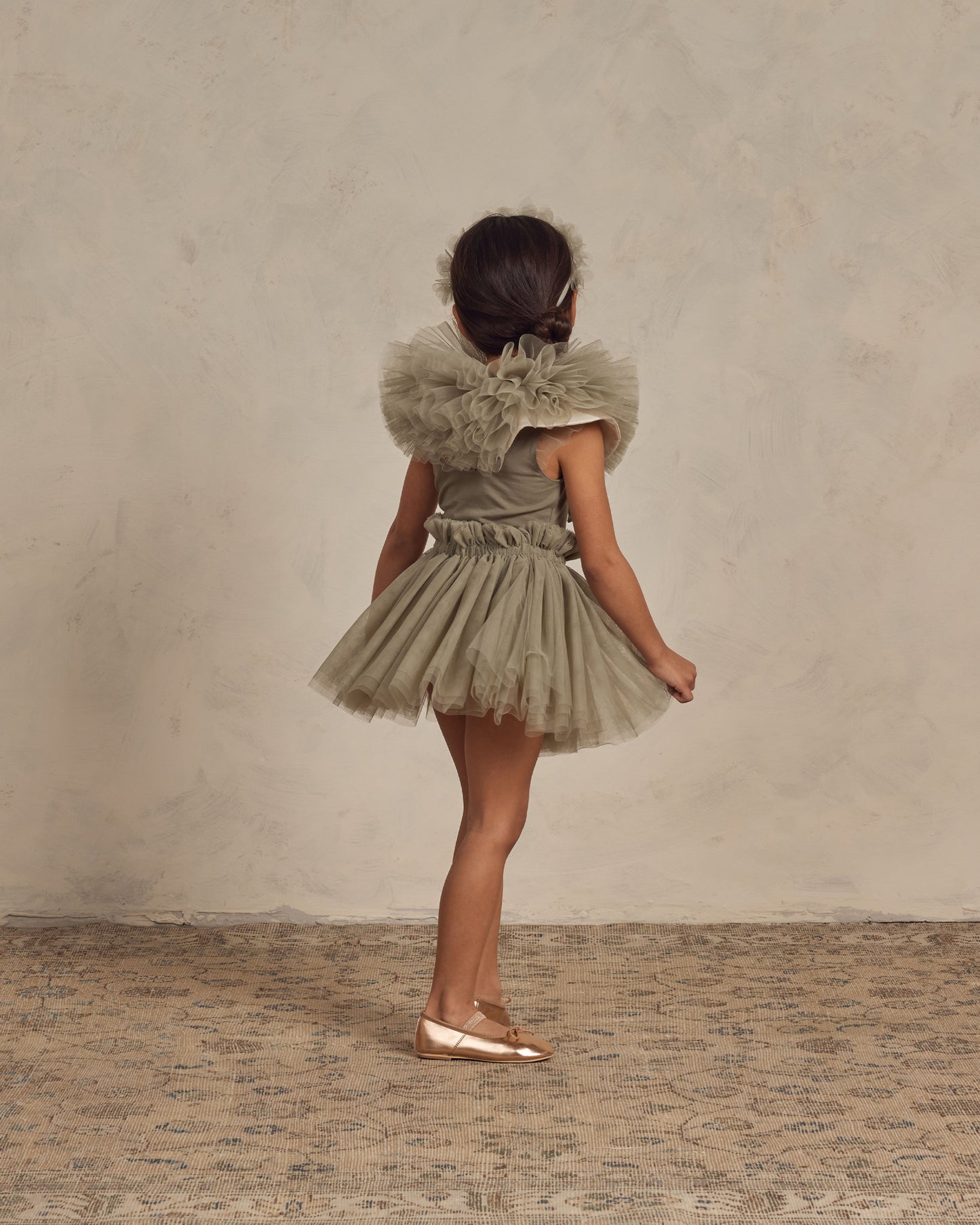 Ruffle Tulle Collar, Pine