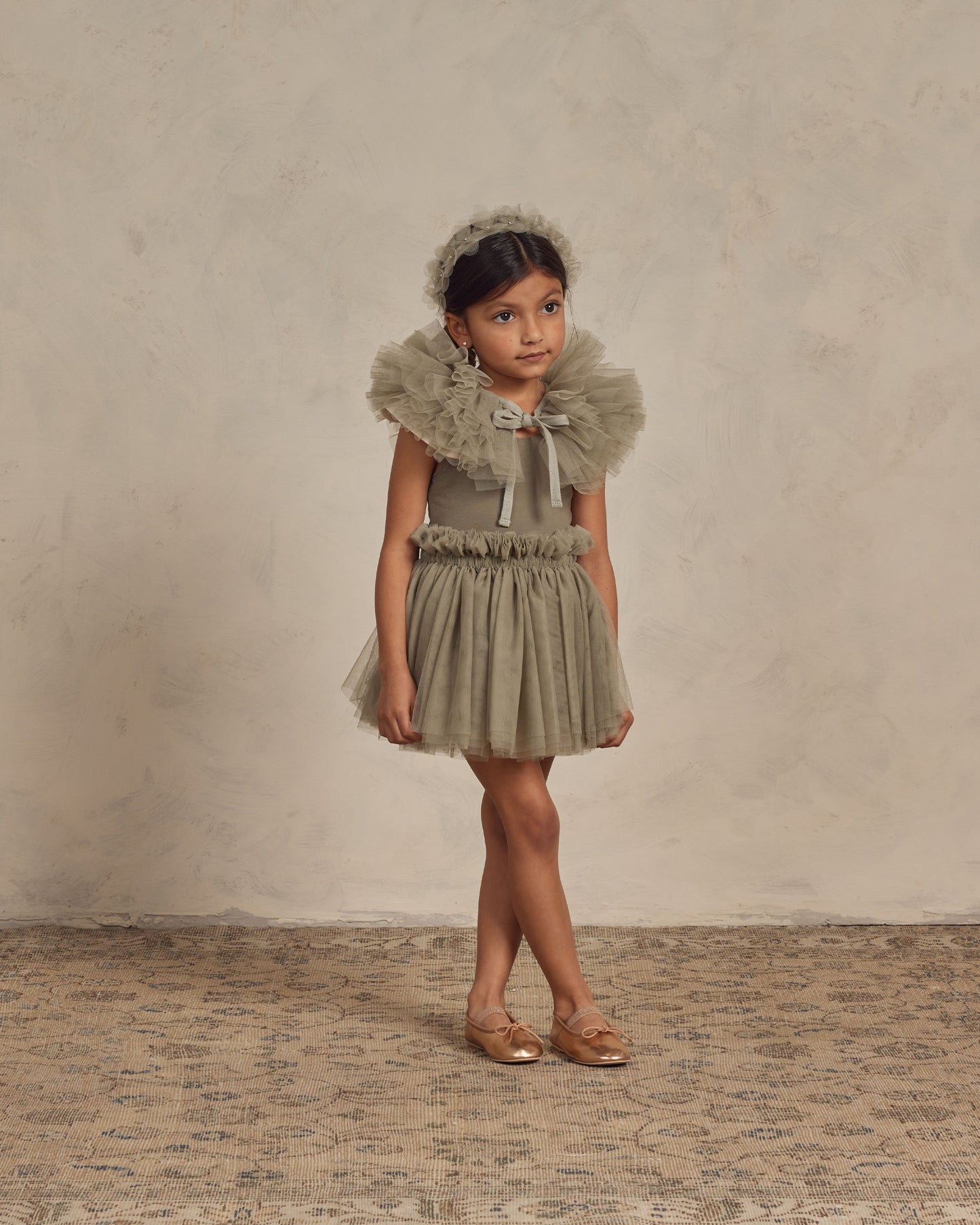 Ruffle Tulle Collar, Pine