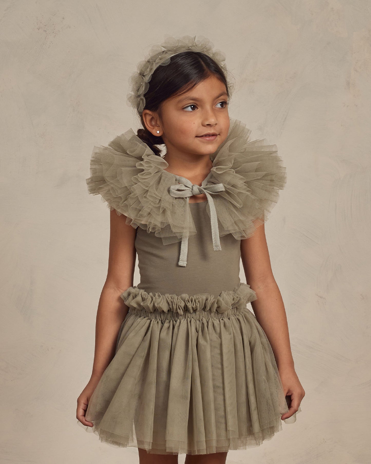 Ruffle Tulle Collar, Pine