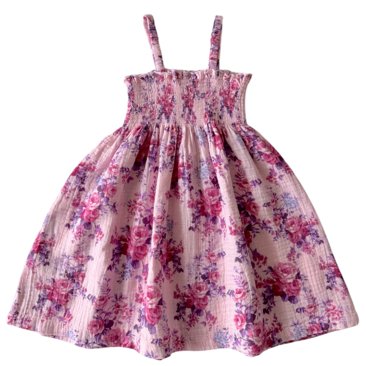 Muslin Smocked Tube Dress, Violet Rose