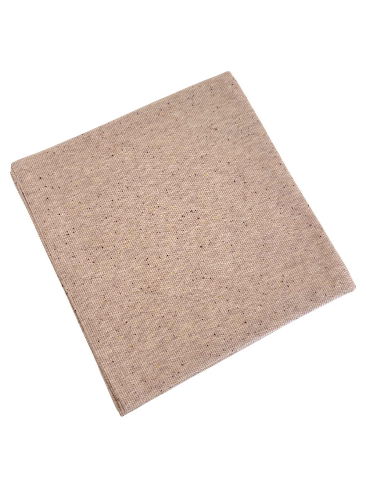 Brown textured fabric square with subtle speckles, folded neatly in a flat position.