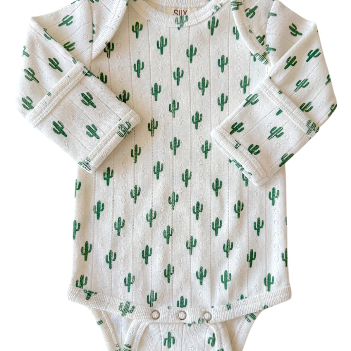 Cactus / Organic Pointelle Long Sleeve Bodysuit