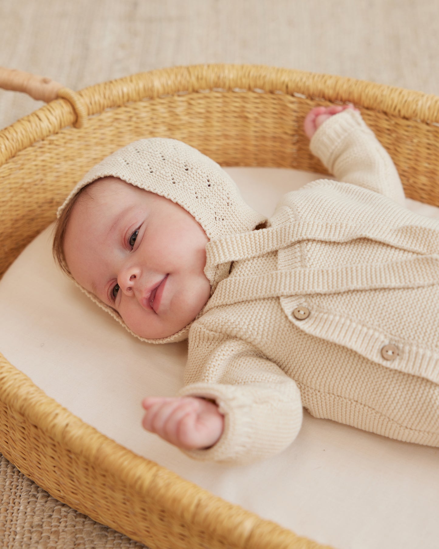 Organic Knit Wrap Top, Natural