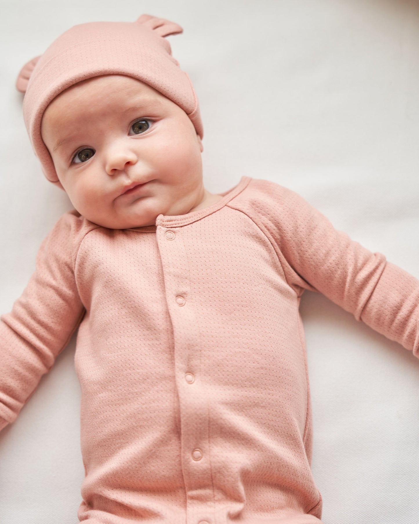 Organic Baby Bear Beanie, Rose