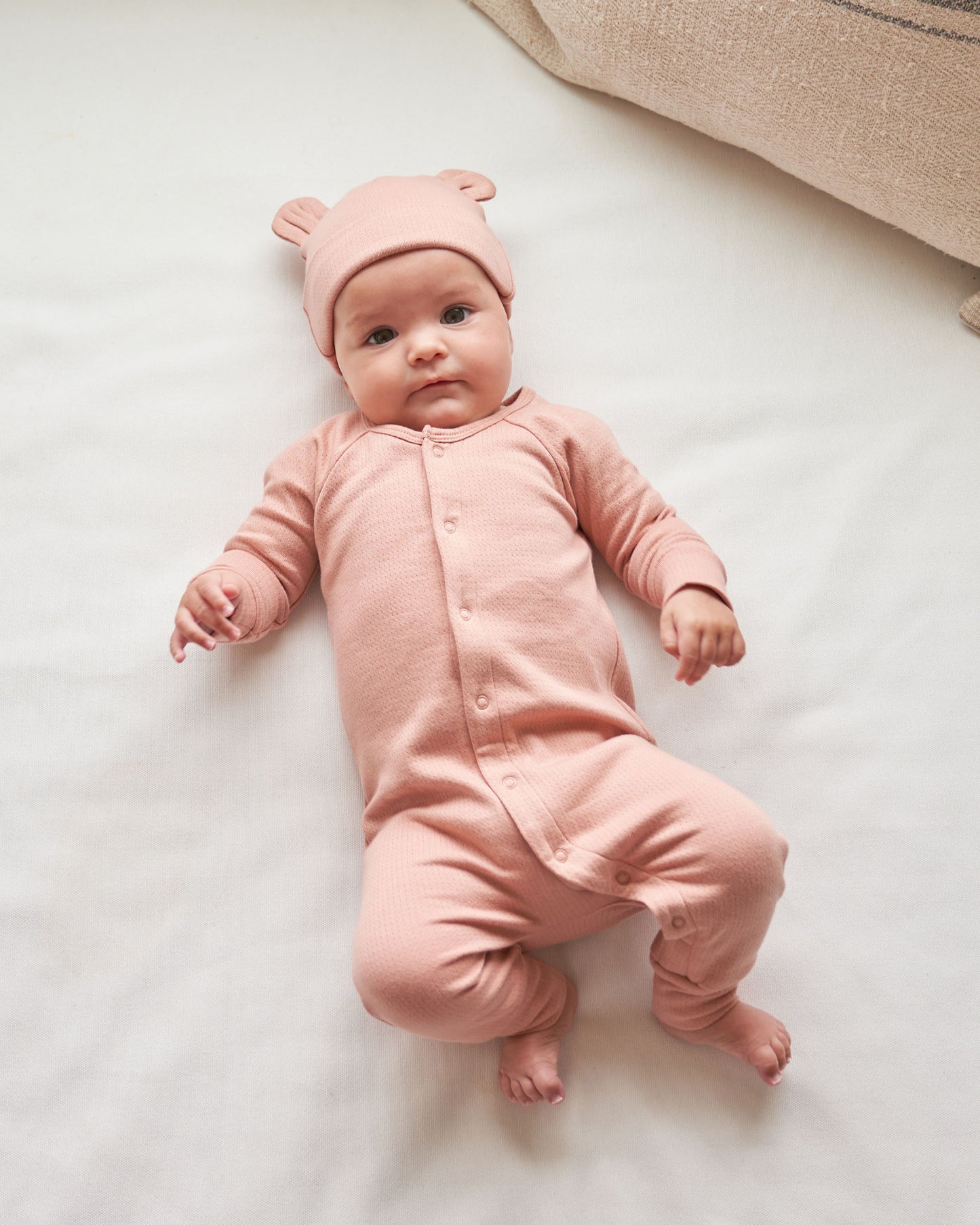 Organic Baby Bear Beanie, Rose