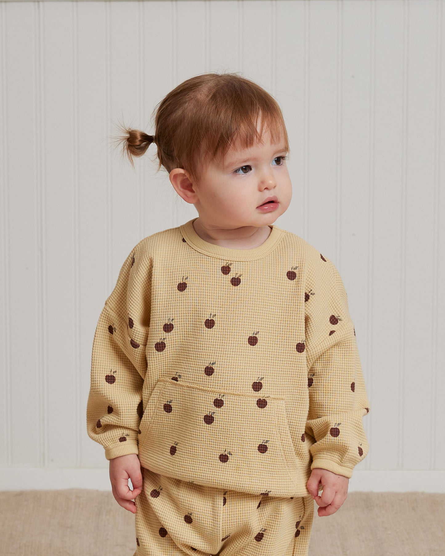 Organic Waffle Sweater & Pant Set, Apples