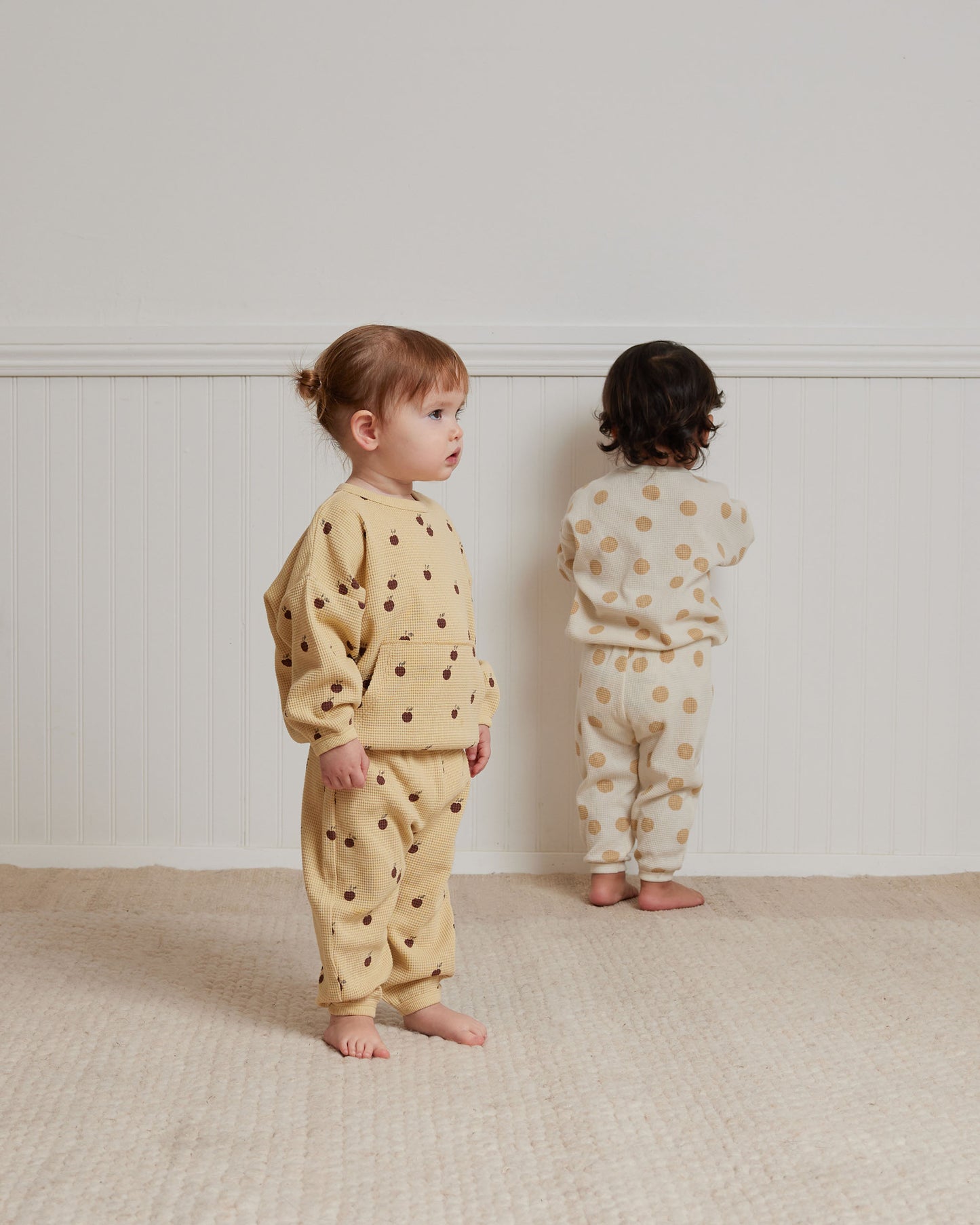 Organic Waffle Sweater & Pant Set, Apples