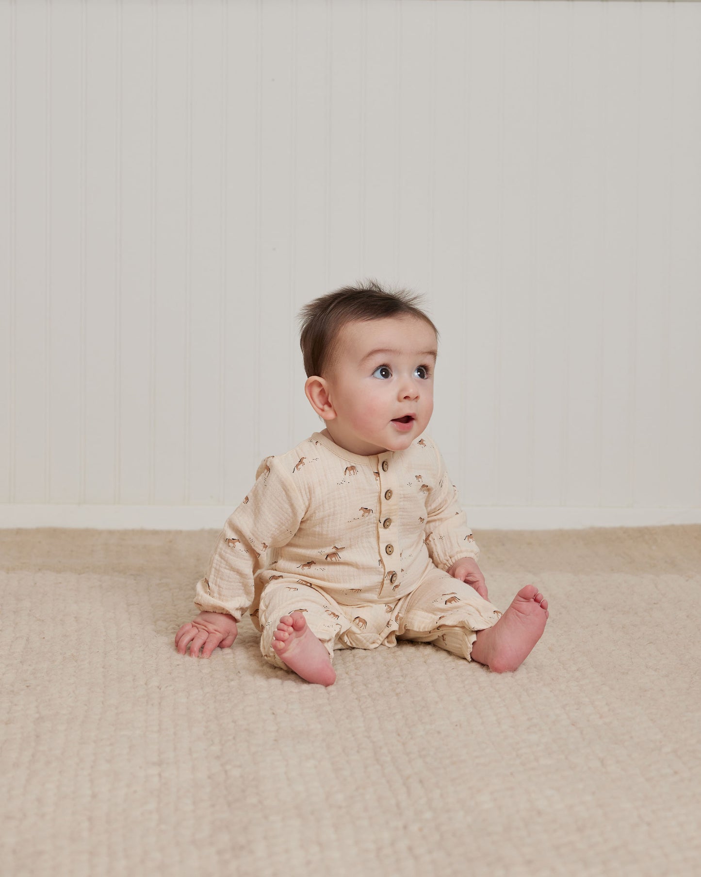 Organic Woven Jumpsuit, Horses