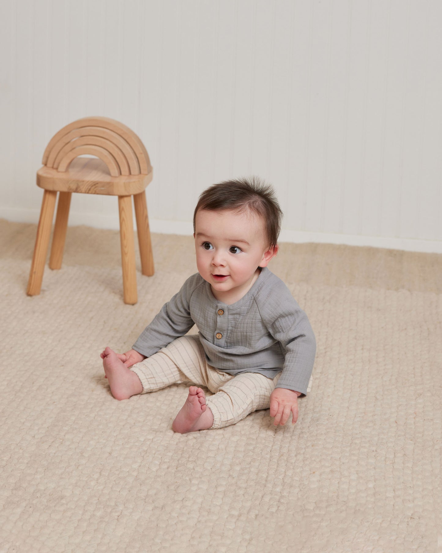 Organic Woven Pant, Vintage Thin Stripe