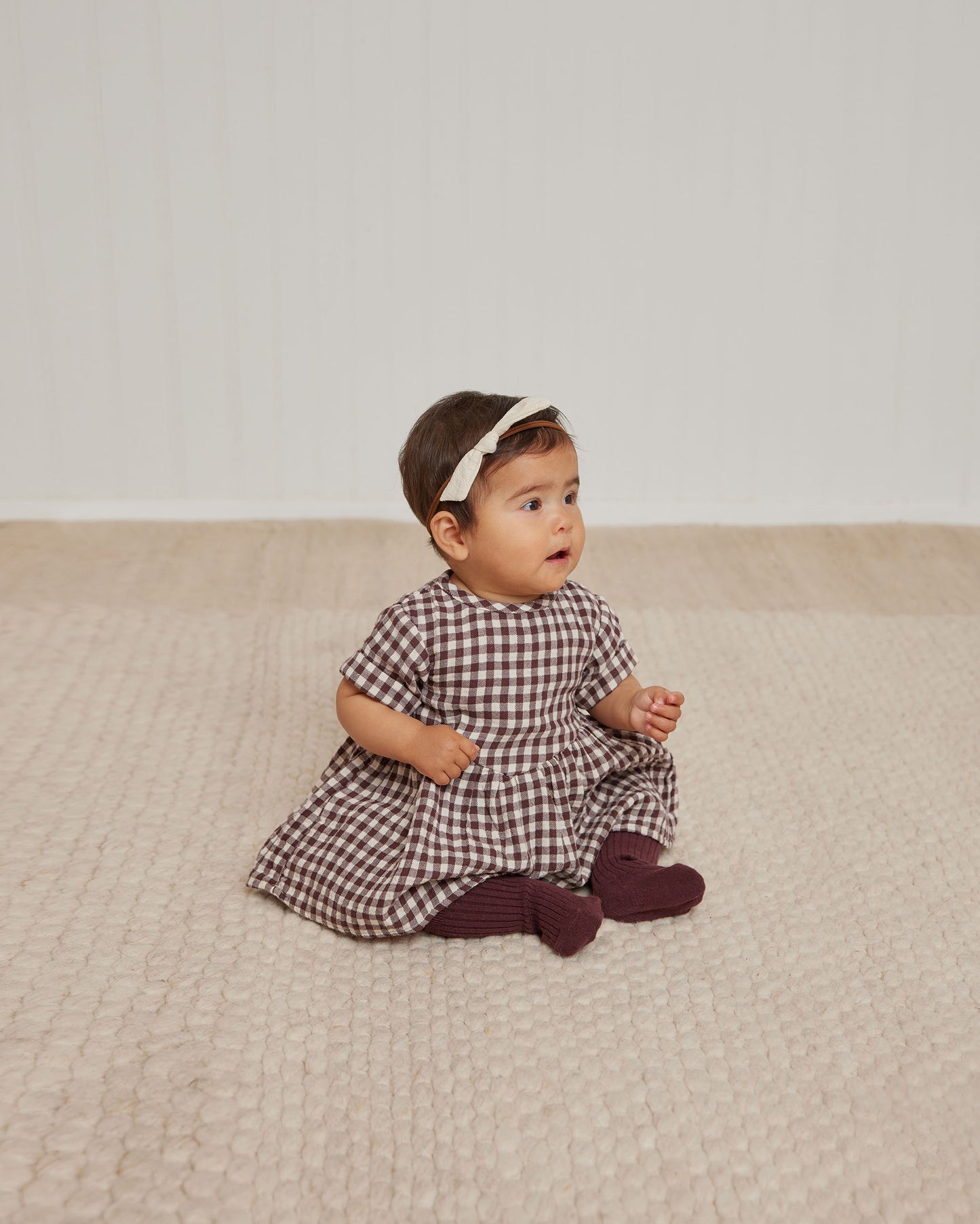 Organic Brielle Dress, Plum Gingham