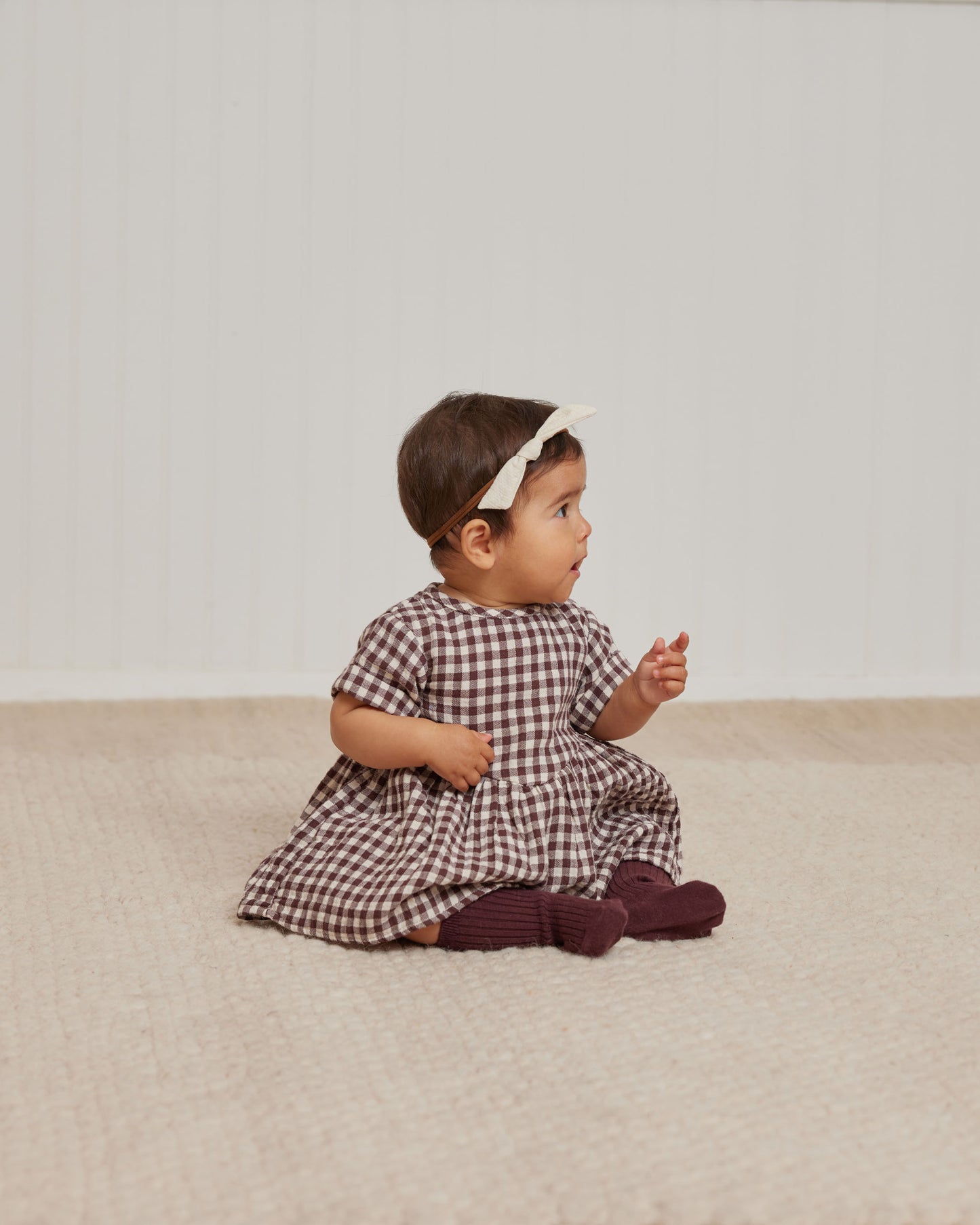 Organic Brielle Dress, Plum Gingham