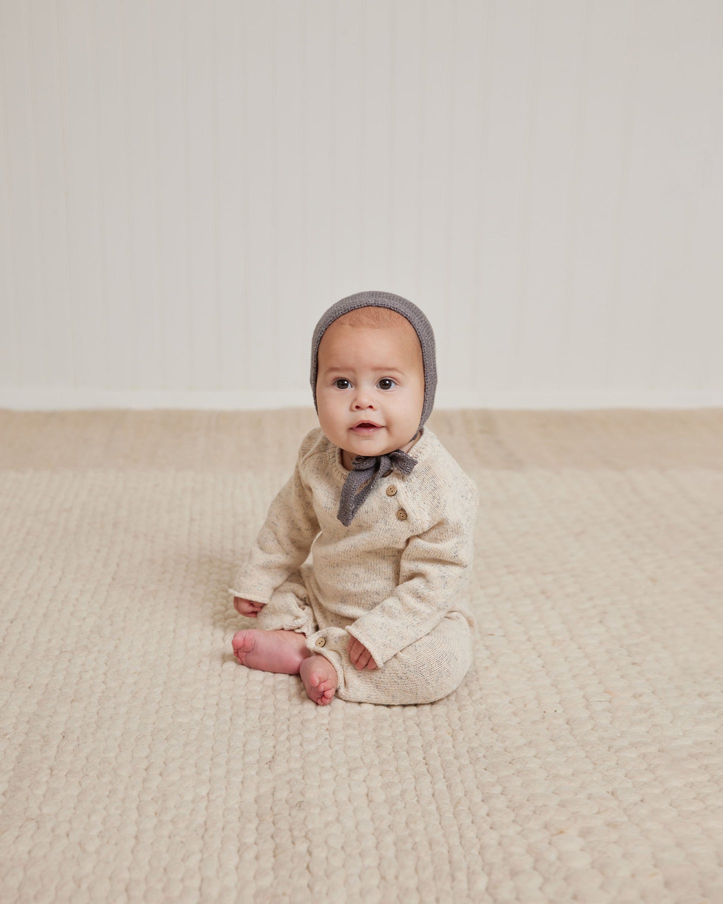 Speckled Knit Jumpsuit, Natural