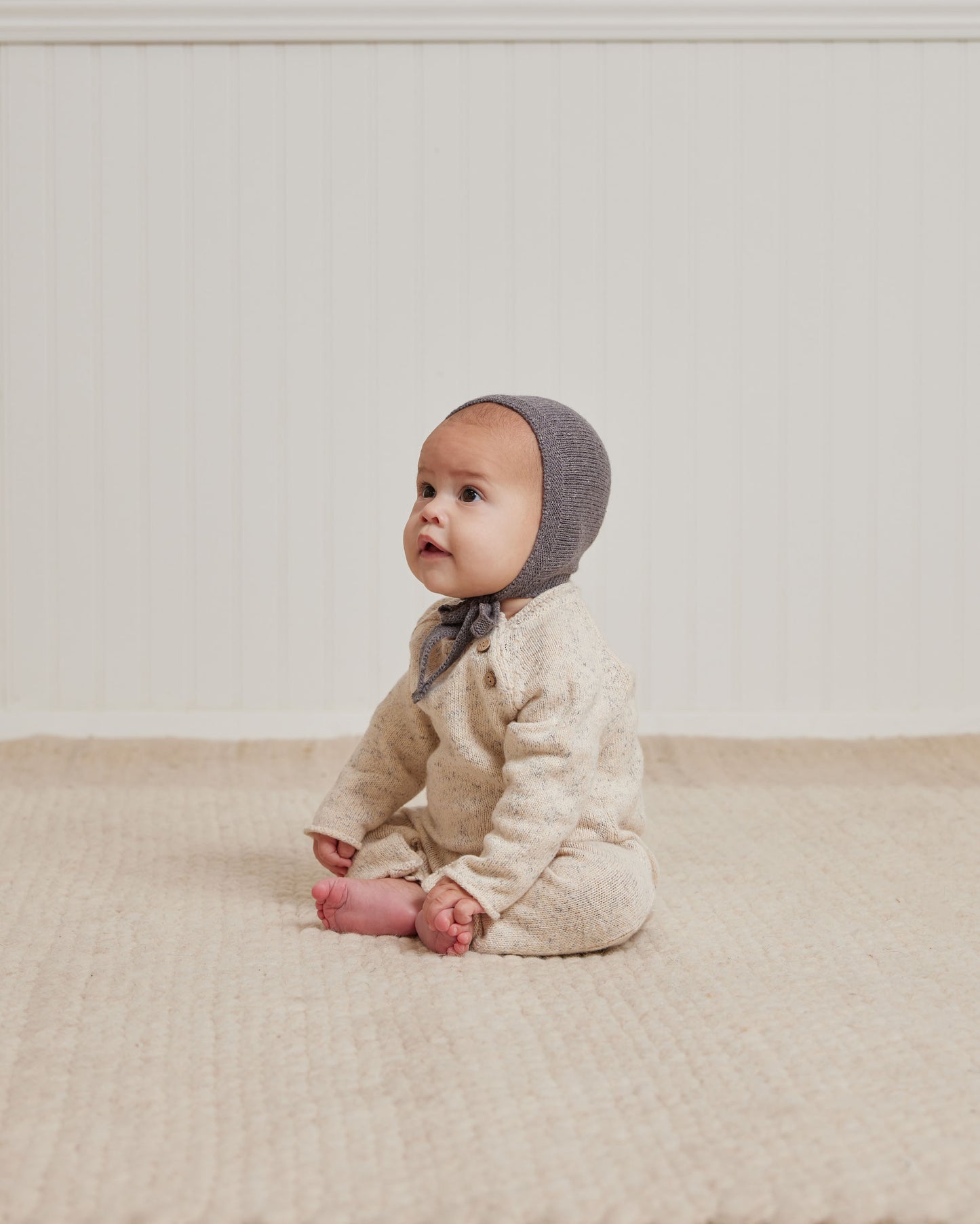 Speckled Knit Jumpsuit, Natural