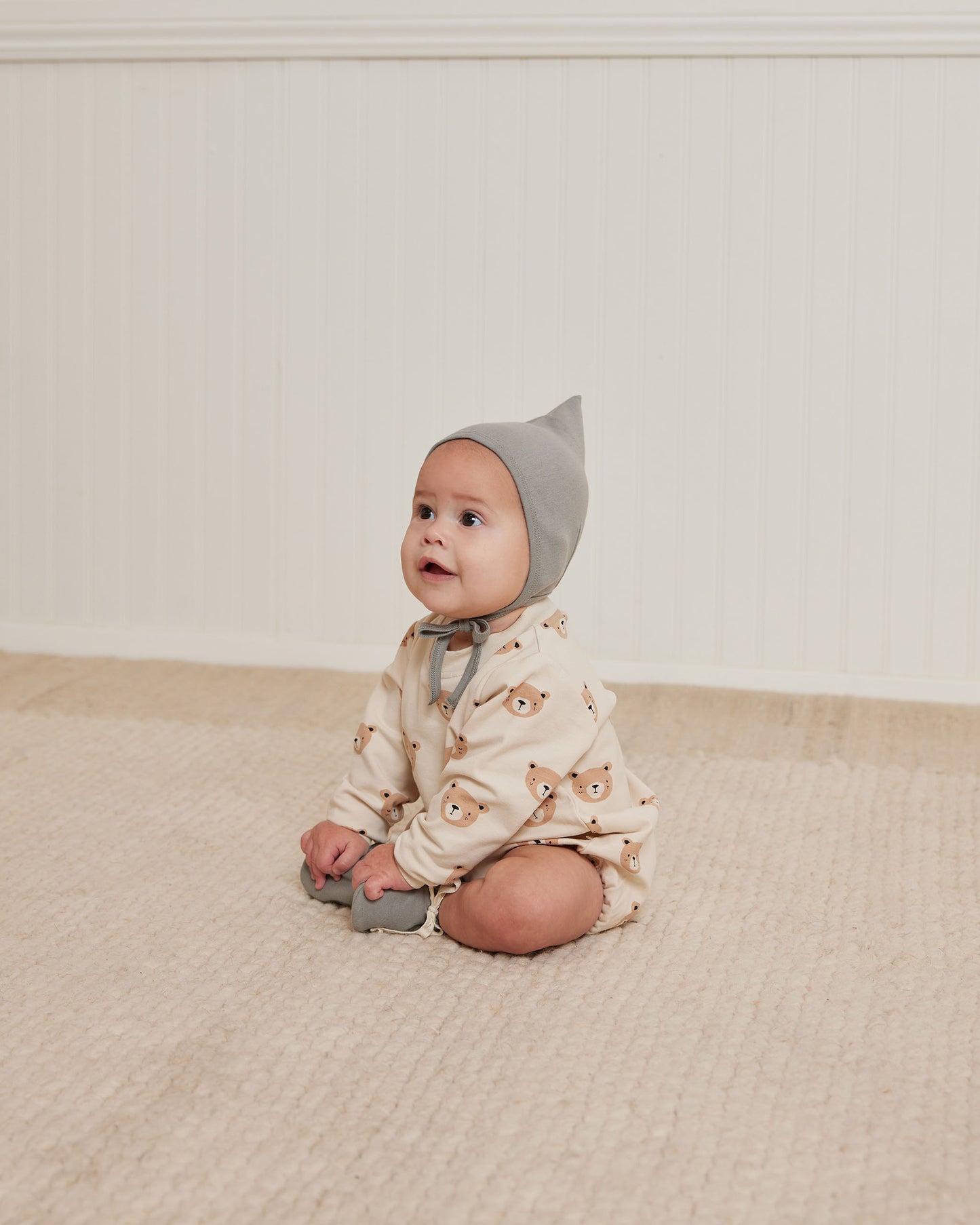 Crewneck Bubble Romper, Teddy