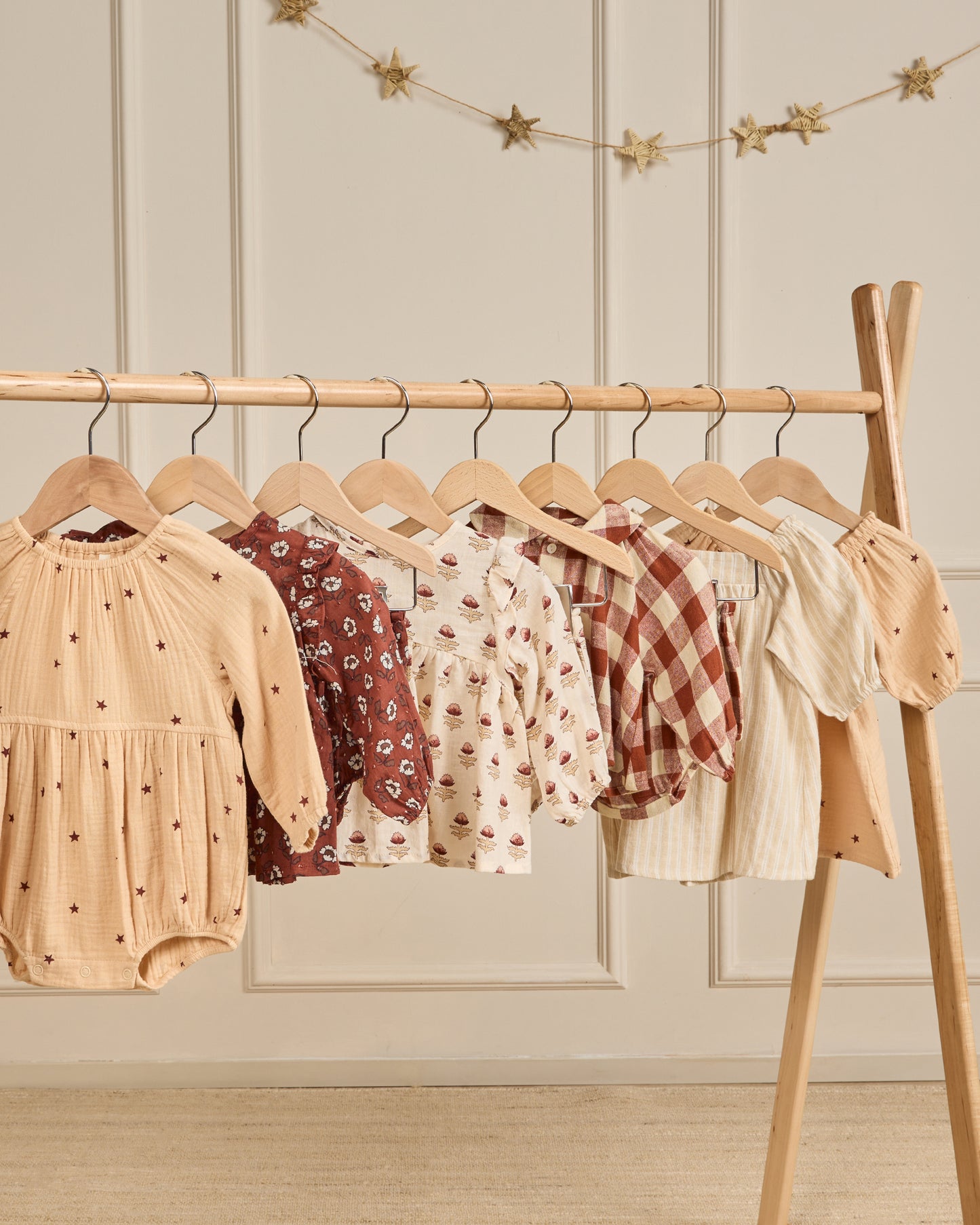 Rylee & Cru Long Sleeve Bubble Romper, Stars