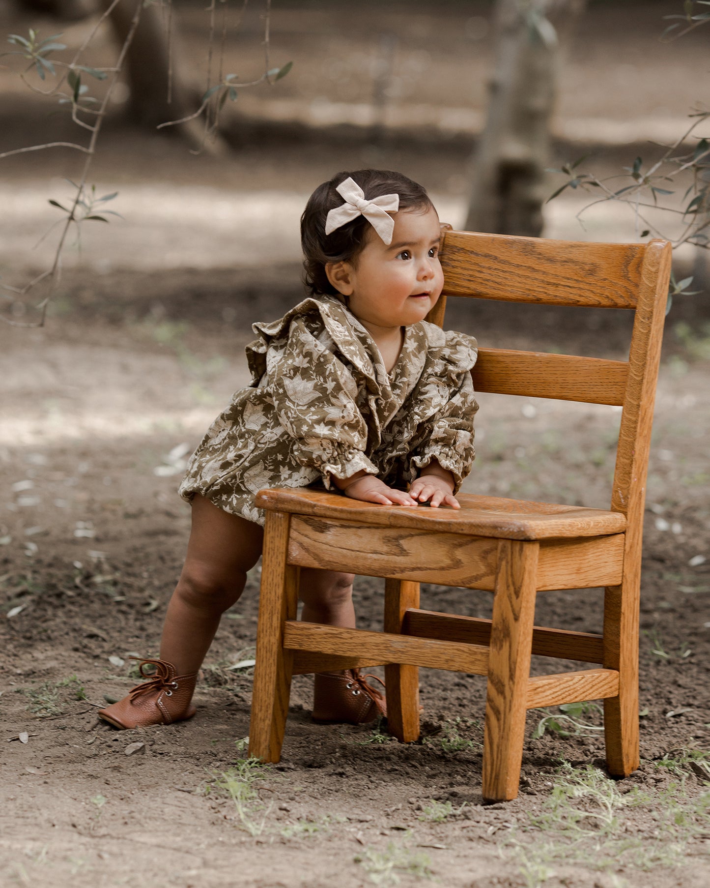 Rylee & Cru Winnie Romper, Green Garden
