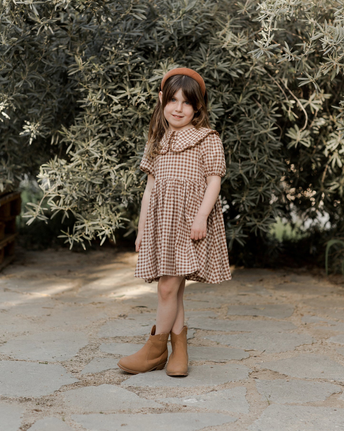 Rylee & Cru Camille Dress, Brown Gingham