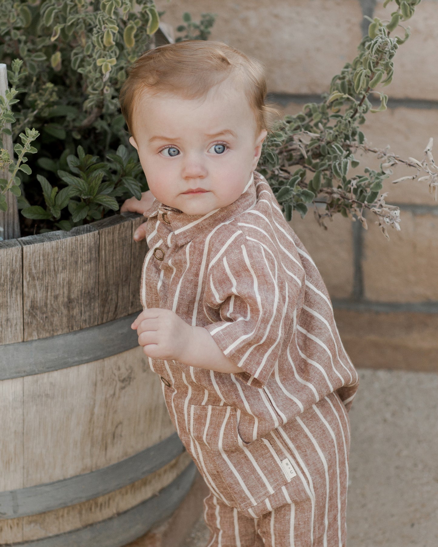 Rylee & Cru Rhett Jumpsuit, Cedar Pinstripe