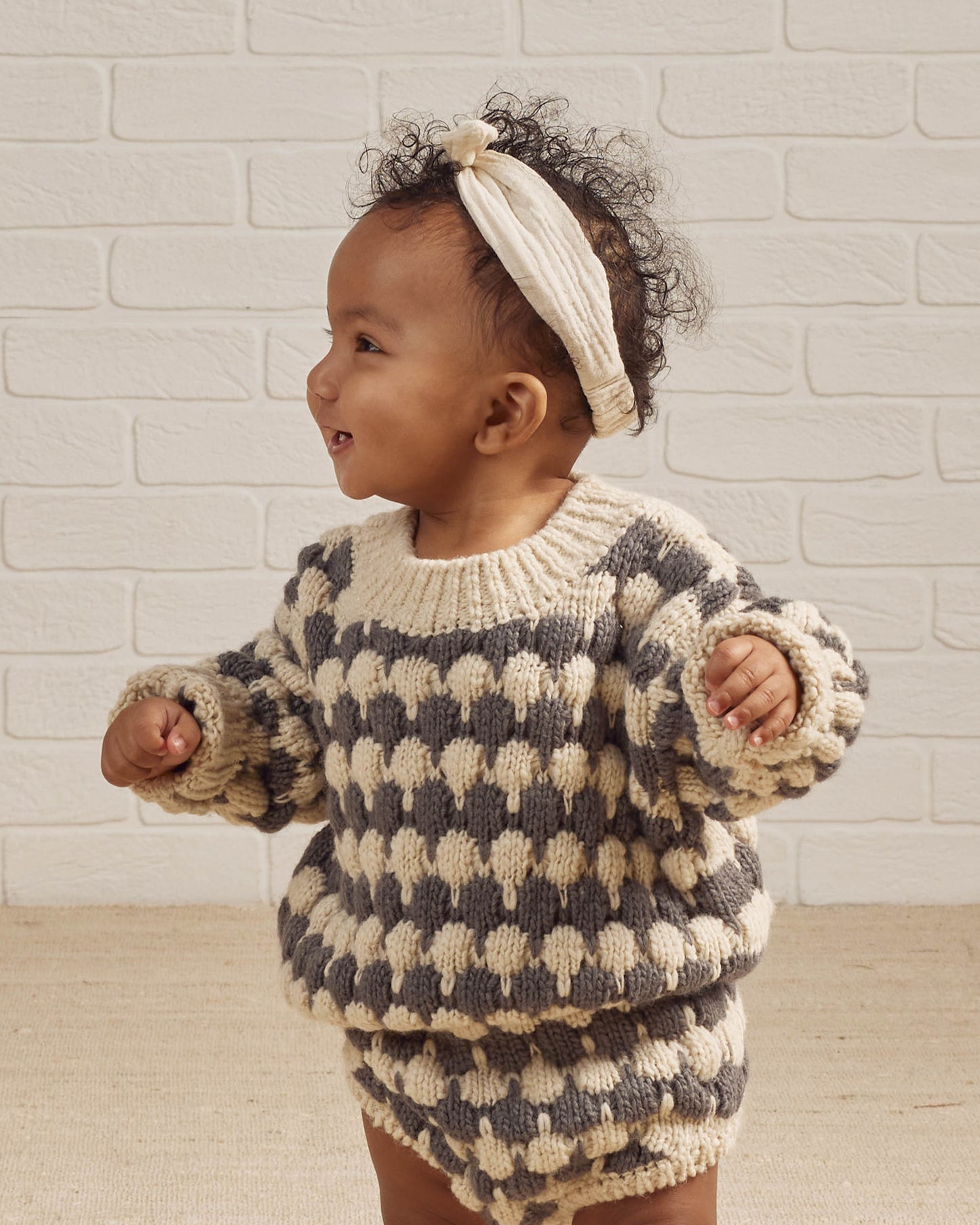 Rylee & Cru Relaxed Knit Sweater, Slate Stripe