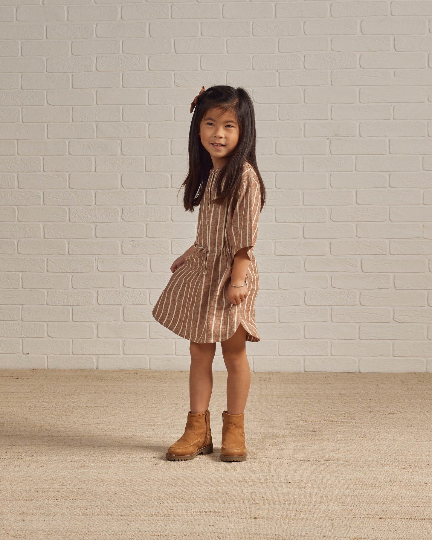 Rylee & Cru Eleni Dress, Cedar Pinstripe