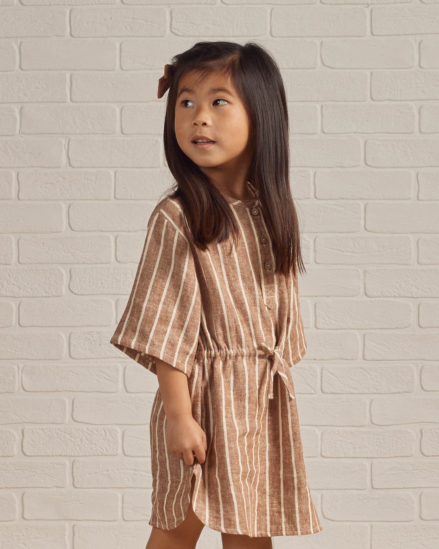 Rylee & Cru Eleni Dress, Cedar Pinstripe