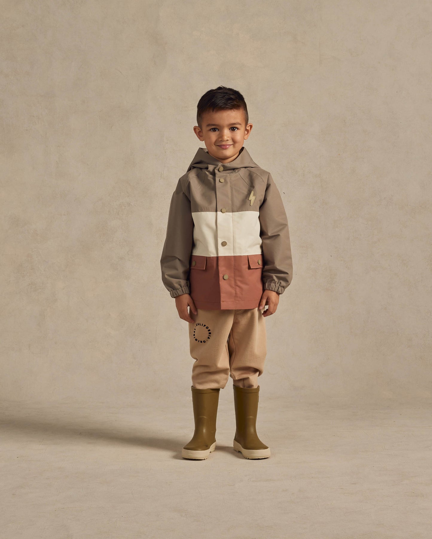 Rylee & Cru Raincoat, Moss/Natural/Spice Color Block