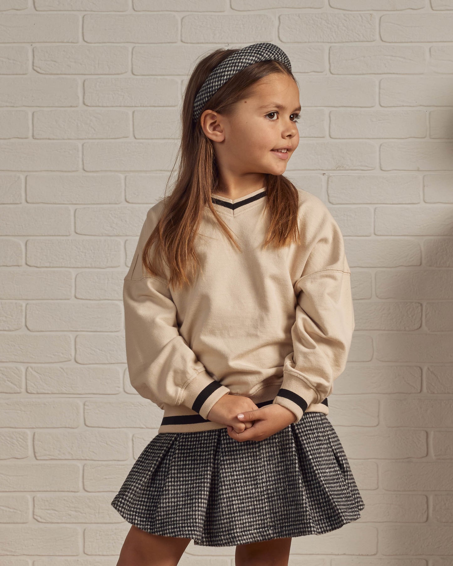 Rylee & Cru V Neck Sweatshirt, Natural