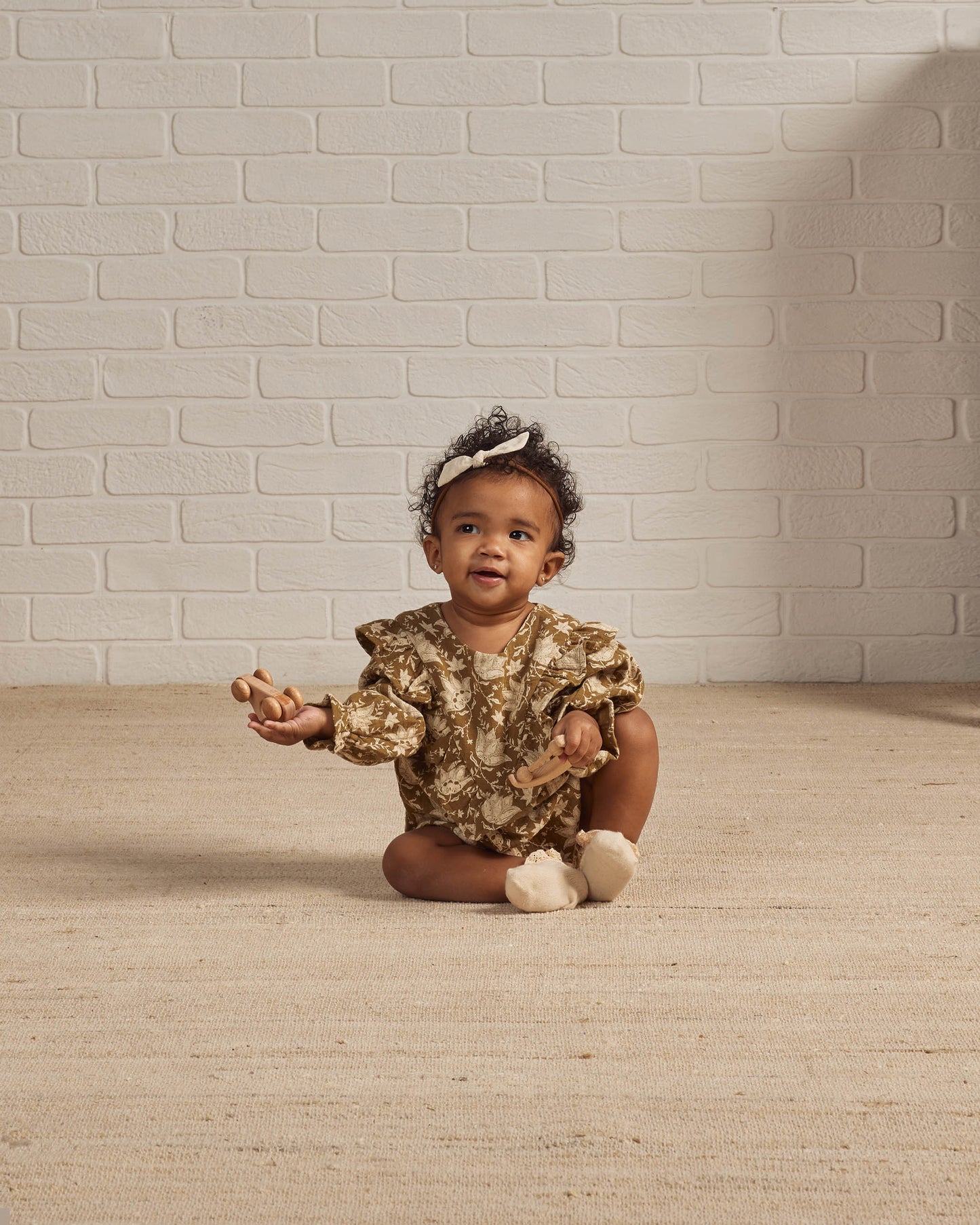 Rylee & Cru Winnie Romper, Green Garden