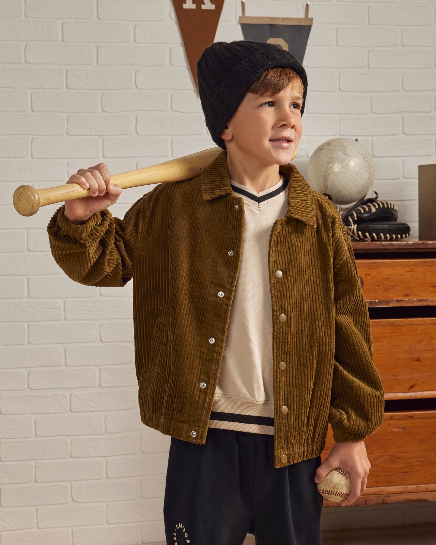 Rylee & Cru V Neck Sweatshirt, Natural