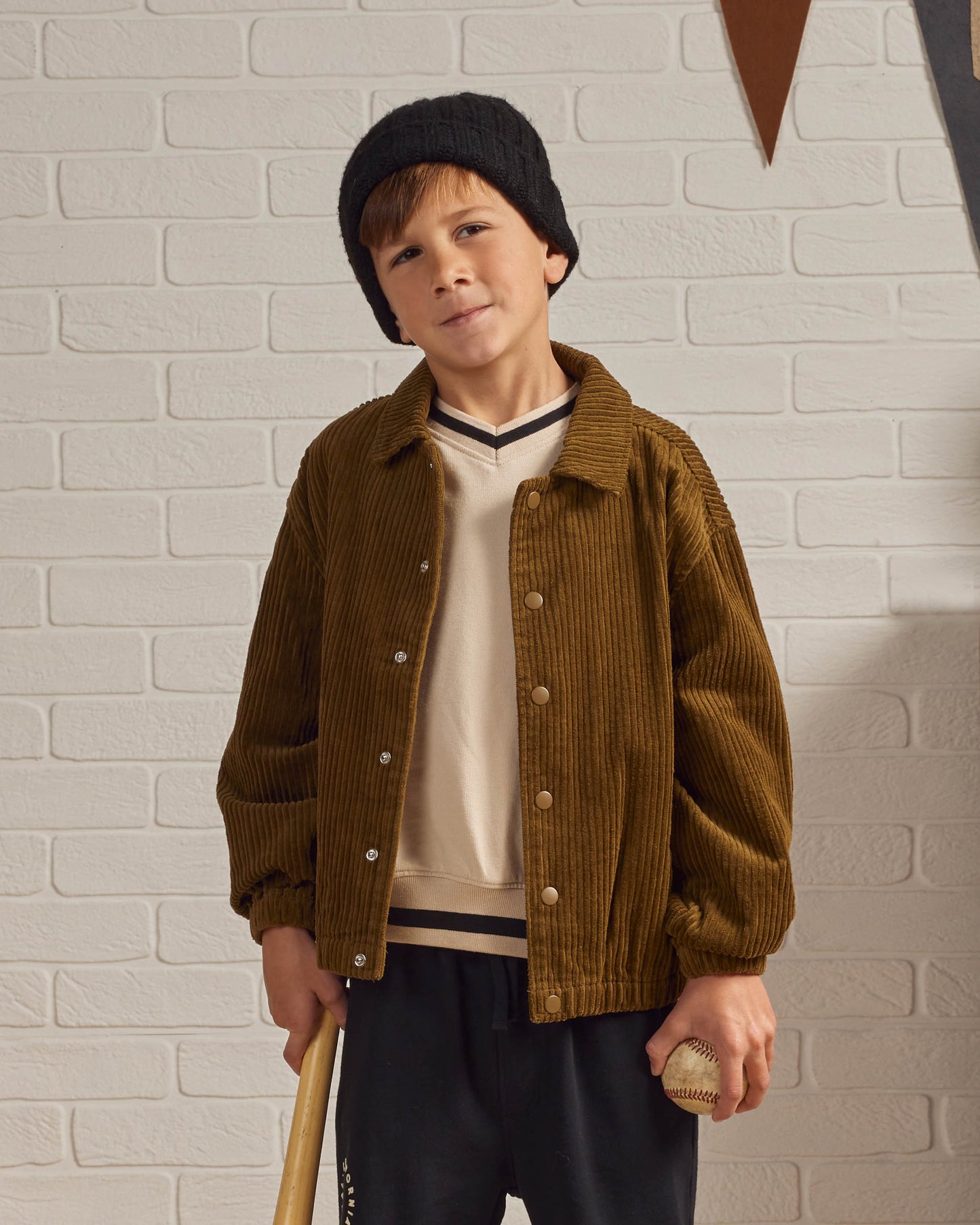 Rylee & Cru V Neck Sweatshirt, Natural