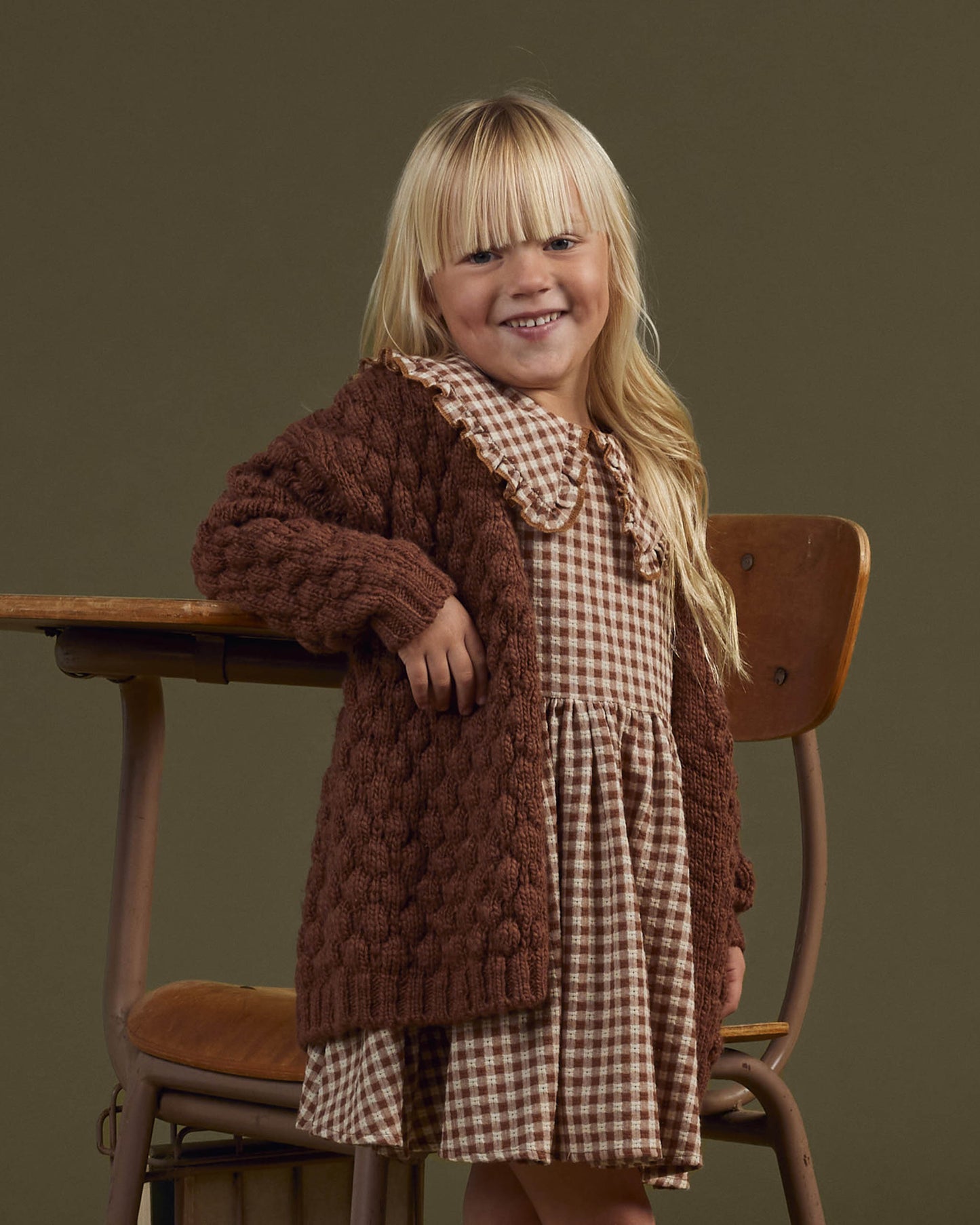 Rylee & Cru Camille Dress, Brown Gingham
