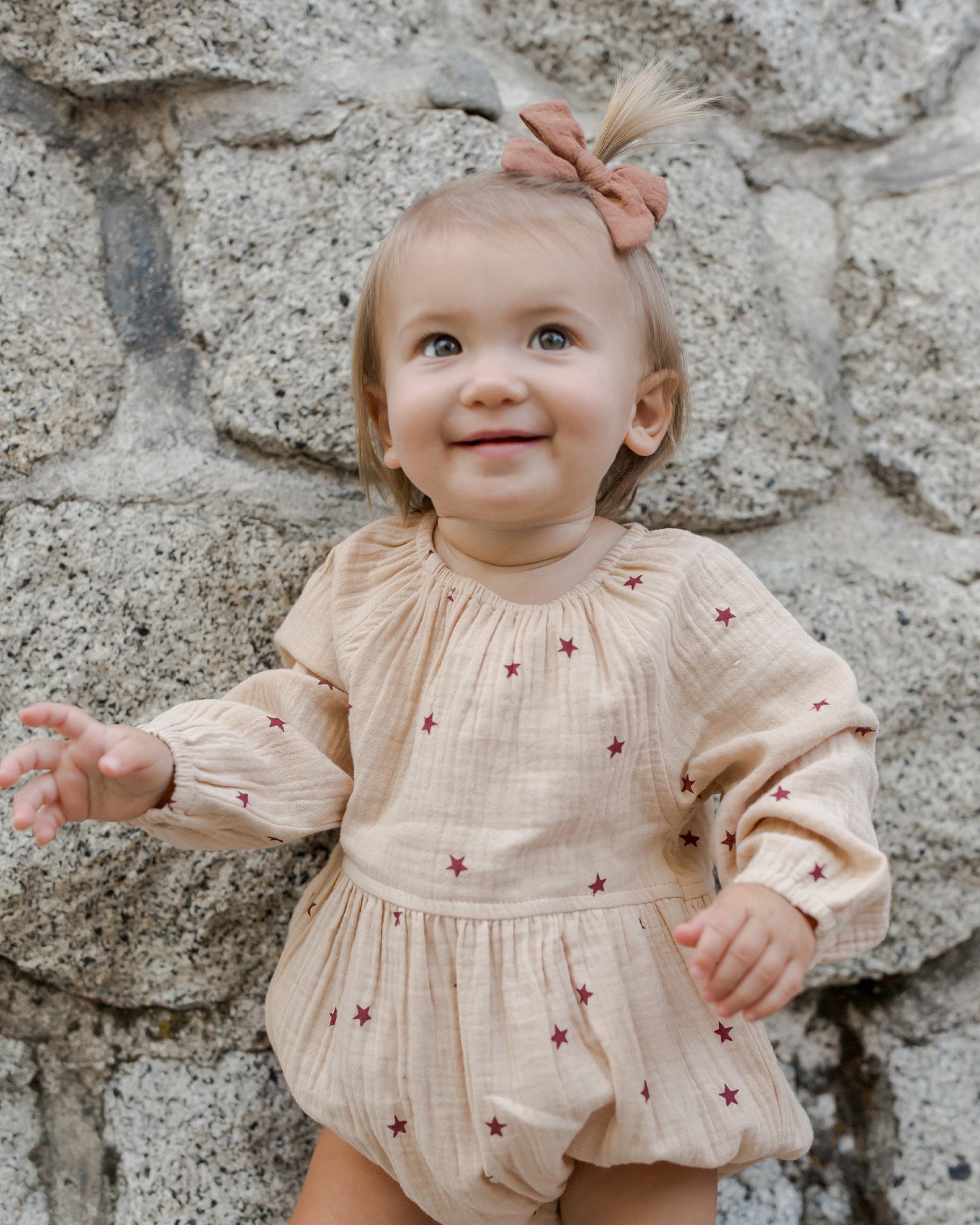 Rylee & Cru Long Sleeve Bubble Romper, Stars