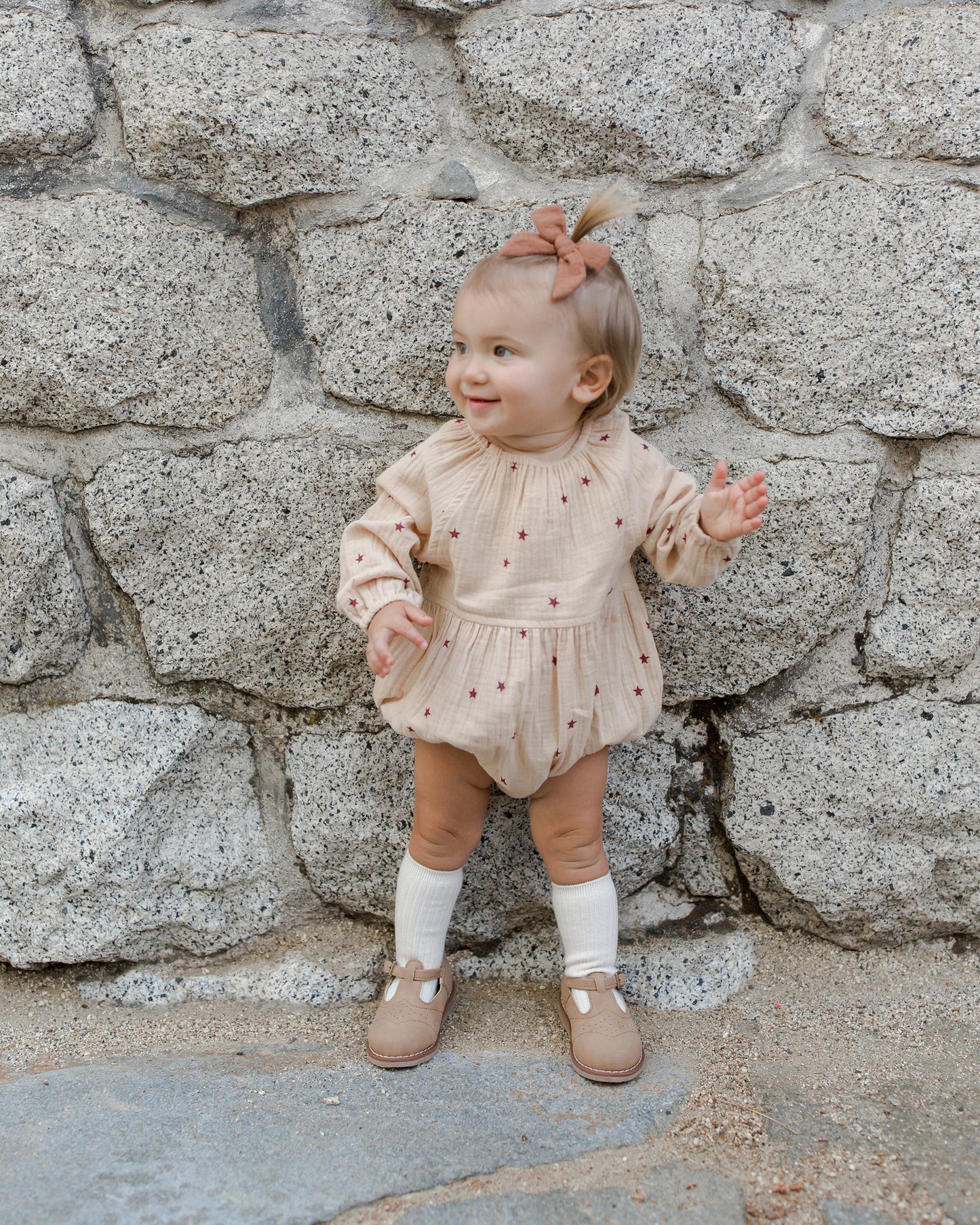 Rylee & Cru Long Sleeve Bubble Romper, Stars
