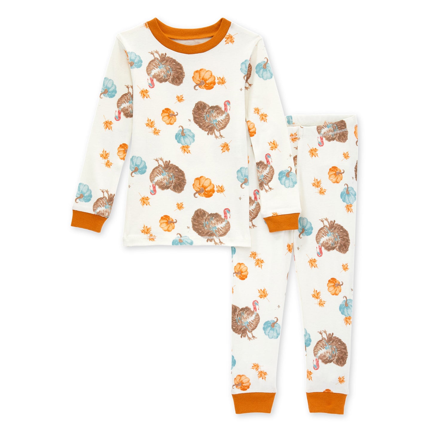 Organic 2-Piece Pajama Set, Turkey Time