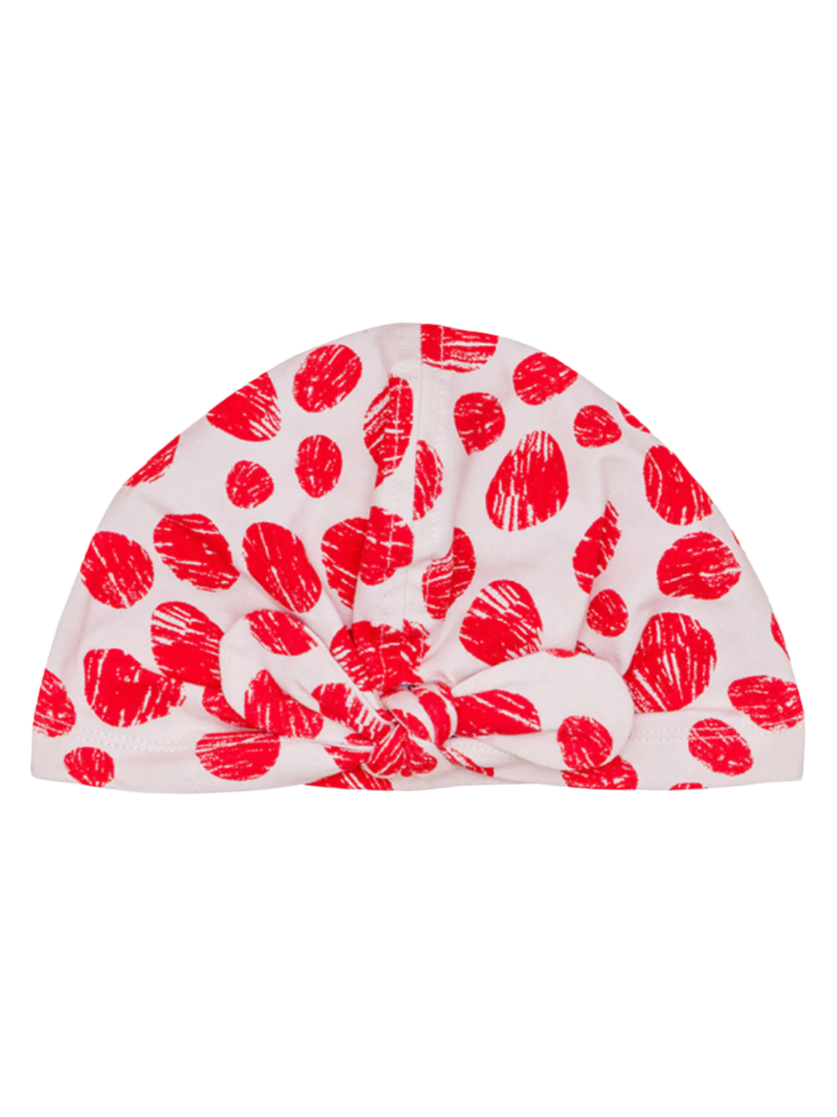 Red and white polka dot headband with a knot design, perfect for stylish hair accessories.